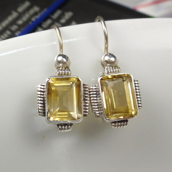 SILPADA Sterling Silver Faceted Citrine Drop Earrings store W1221