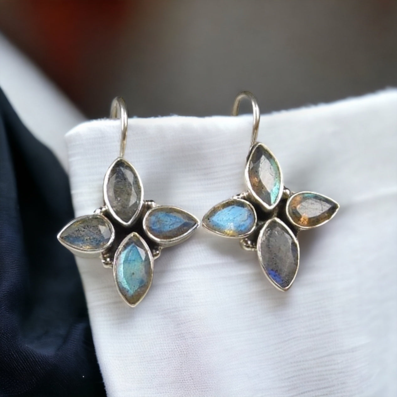 Faceted Labradorite online Sterling Silver Earrings