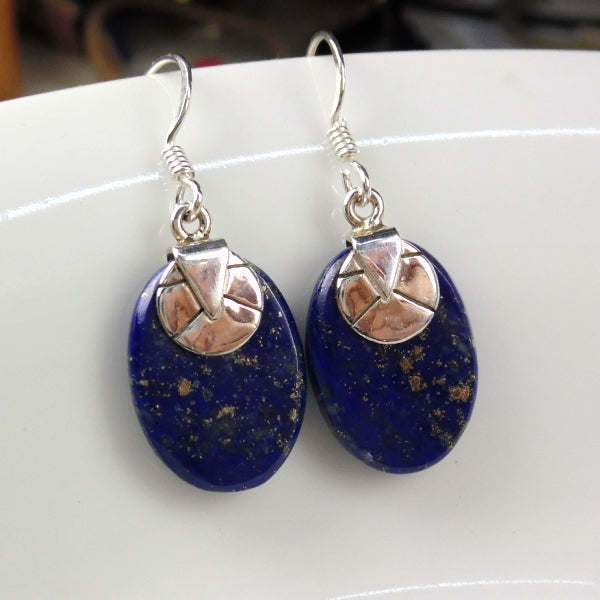 Sterling Silver Lapis Lazuli Dangle Earrings