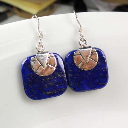 Sterling Silver Lapis Lazuli Dangle Earrings