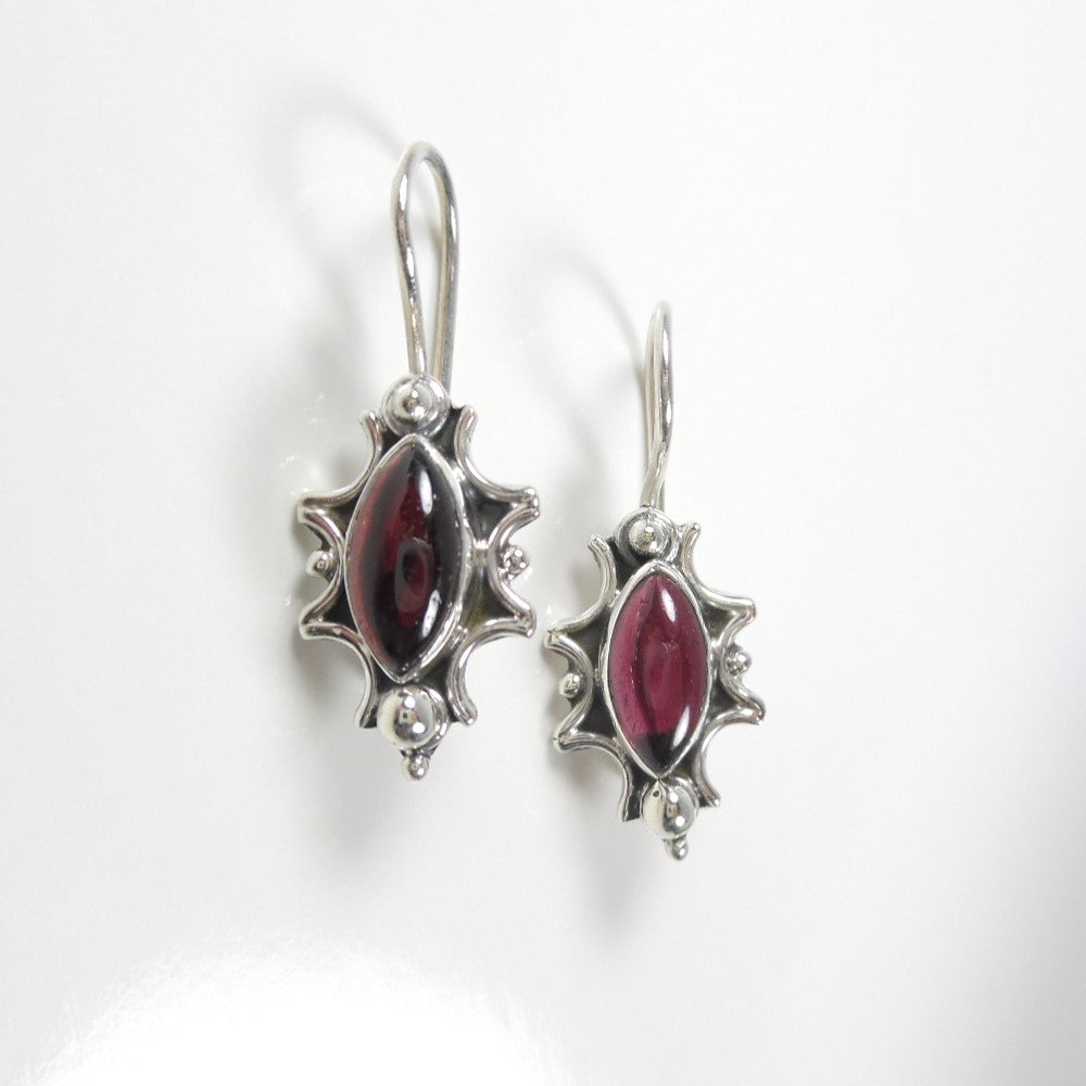 Sterling Silver Garnet Dangle Earrings