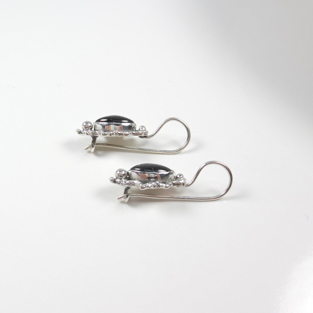 Sterling Silver Garnet Dangle Earrings