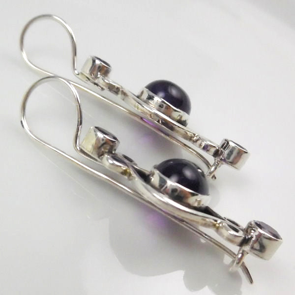 Sterling Silver Faceted Amethyst dangle Earrings